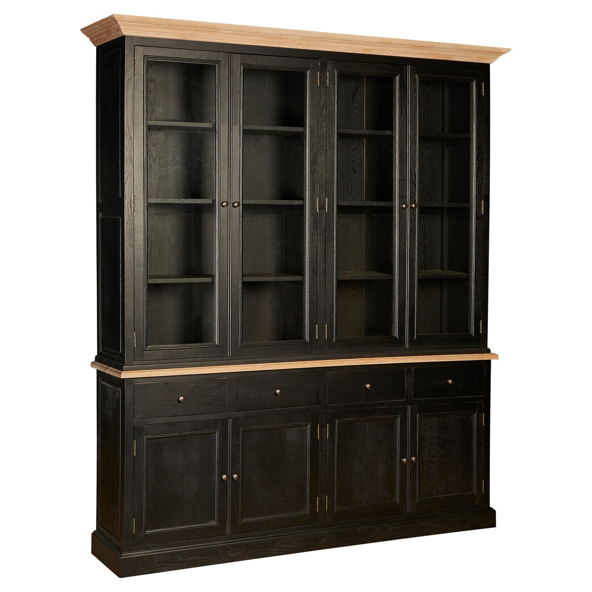 Lyon Black and Whitewash Oak Wood Large Cabinet
