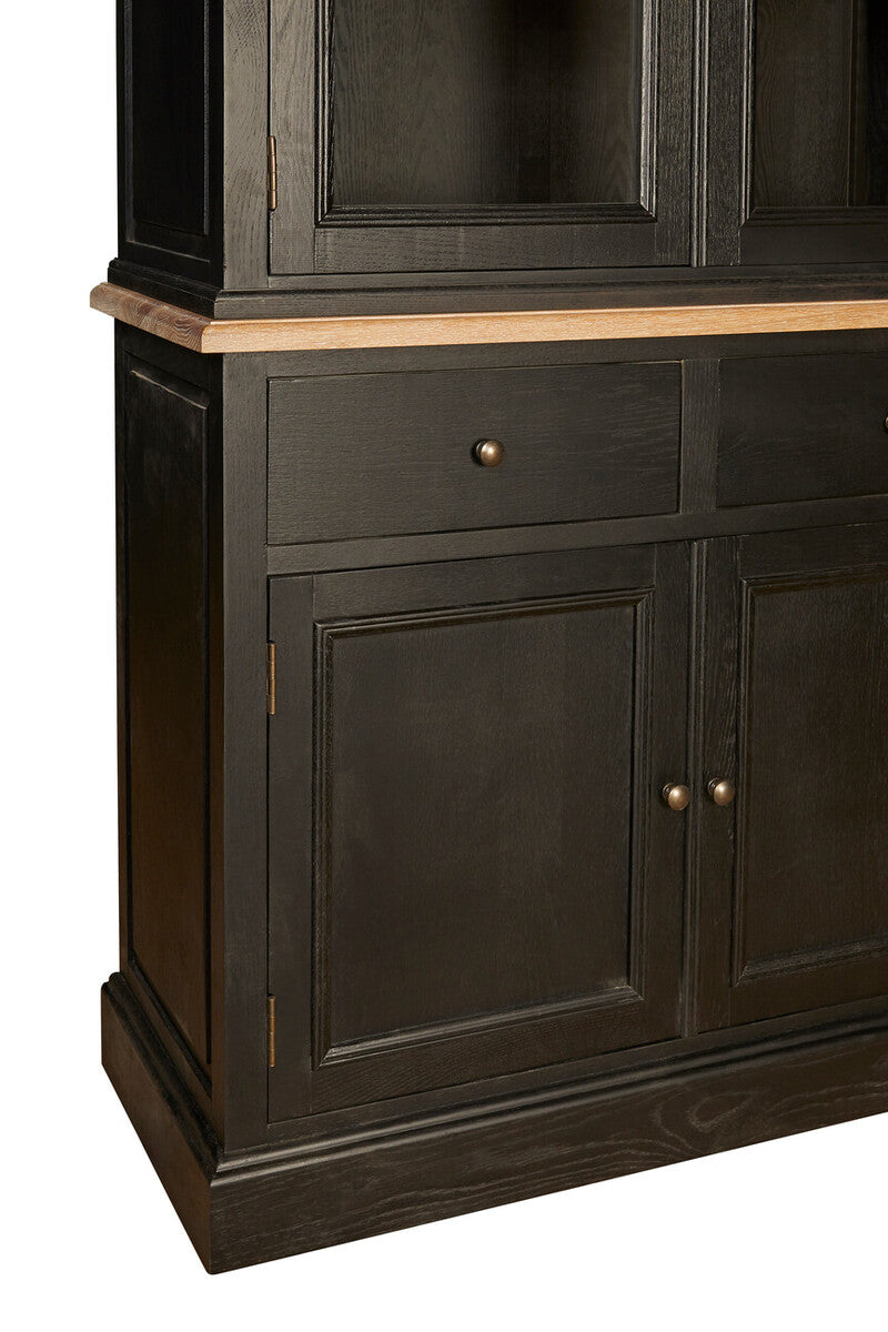 Lyon Black and Whitewash Oak Wood Large Cabinet