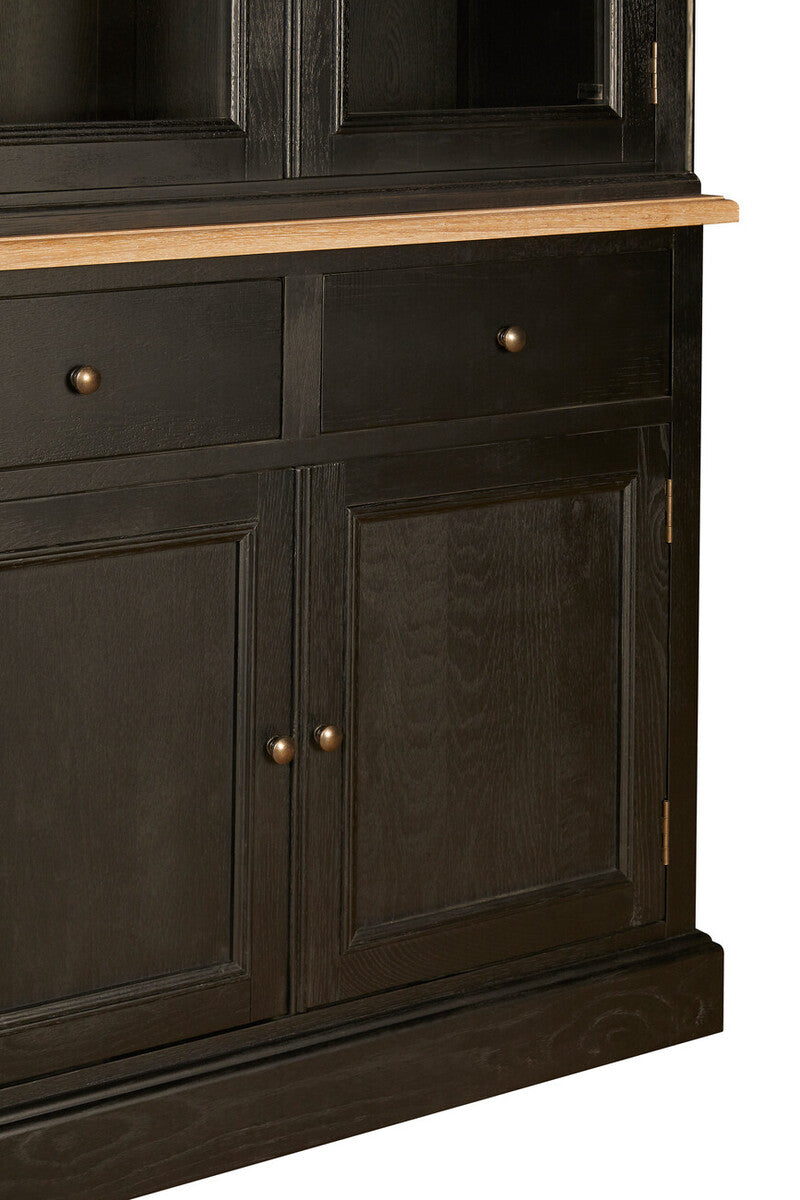 Lyon Black and Whitewash Oak Wood Large Cabinet