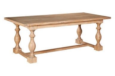 Whitewash Oak Wood Rectangular Dining Table 220cm