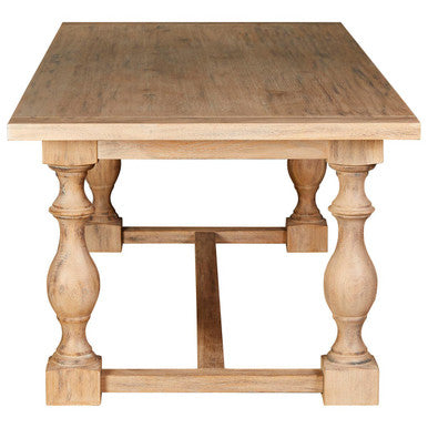 Lyon Whitewash Oak Wood Rectangular Dining Table