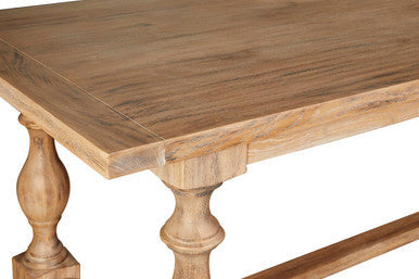 Lyon Whitewash Oak Wood Rectangular Dining Table