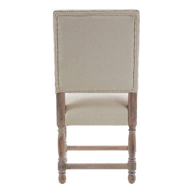 Lyon Natural Linen and White Wash Oak Wood Dining Chair