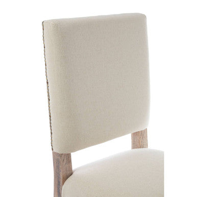 Lyon Natural Linen and White Wash Oak Wood Dining Chair