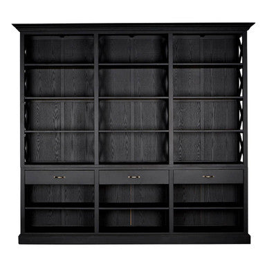 Lyon Black Birch Wood Large Bookcase