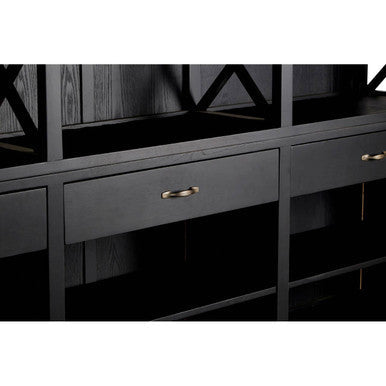 Lyon Black Birch Wood Large Bookcase