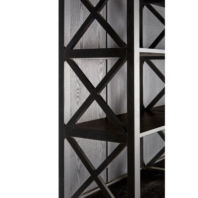 Lyon Black Birch Wood Large Bookcase