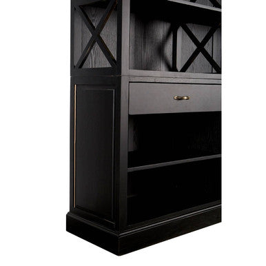 Lyon Black Birch Wood Large Bookcase