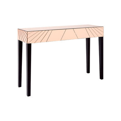 Kensington Townhouse Rose Gold Finish Mirrored Console Table