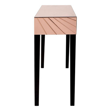 Kensington Townhouse Rose Gold Finish Mirrored Console Table