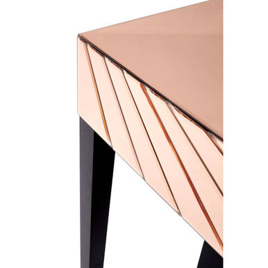 Kensington Townhouse Rose Gold Finish Mirrored Console Table