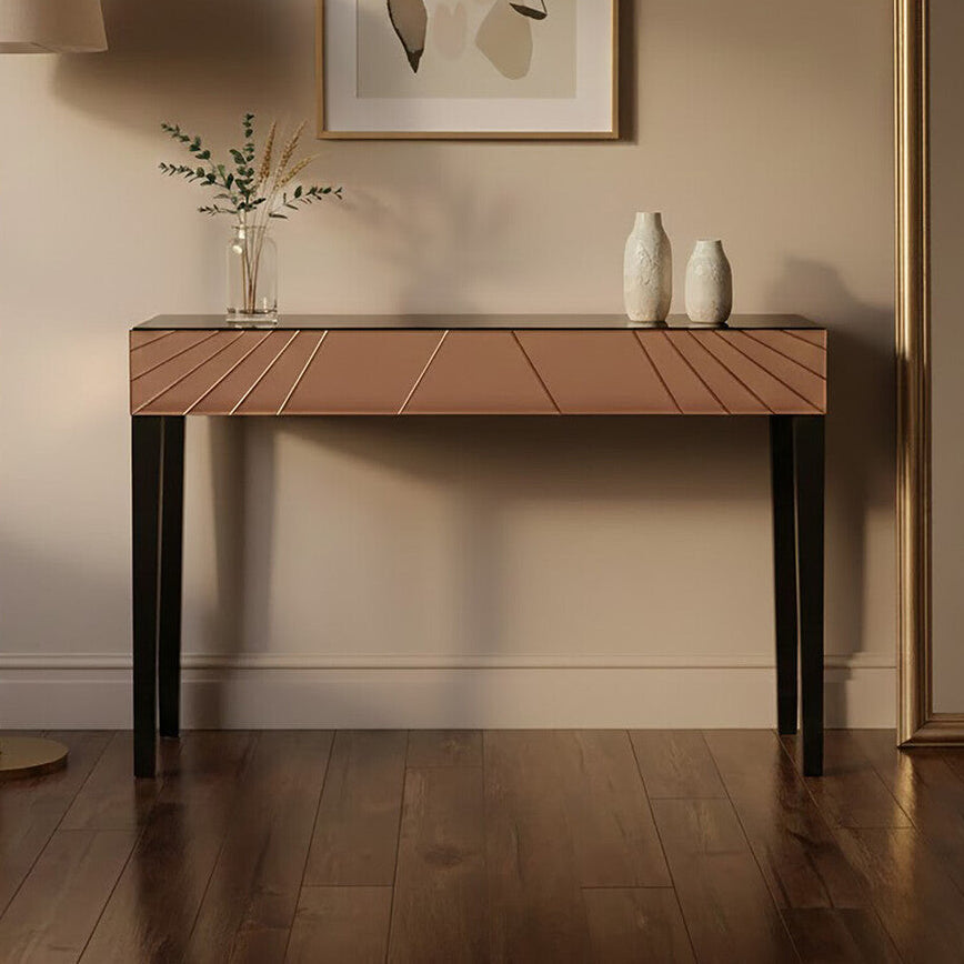 Kensington Townhouse Rose Gold Finish Mirrored Console Table