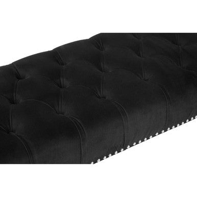 Clarence Black Velvet Bench with Acrylic Legs