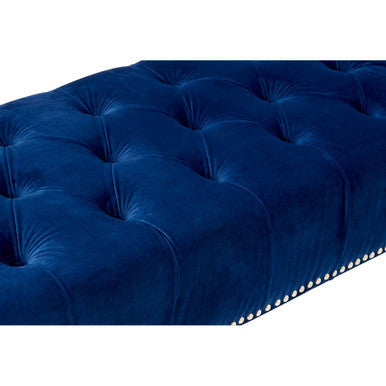 Clarence Blue Velvet Bench with Acrylic Legs