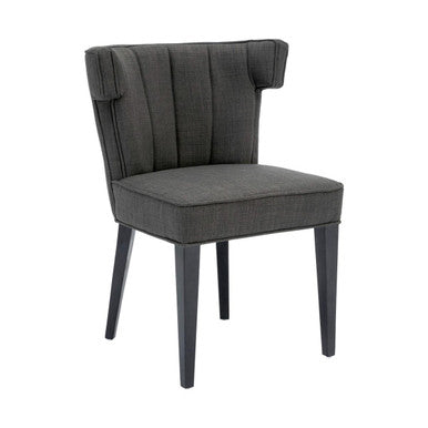 Oria Grey Fabric Channel Tufted Dining Chair