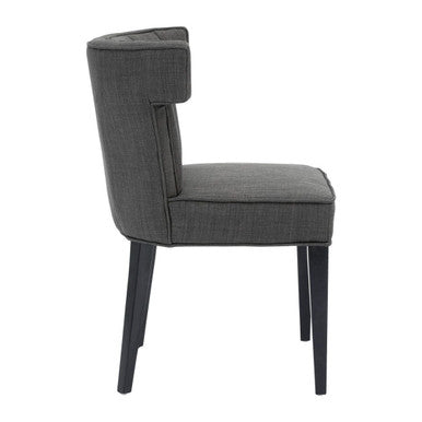 Oria Grey Fabric Channel Tufted Dining Chair