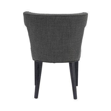 Oria Grey Fabric Channel Tufted Dining Chair
