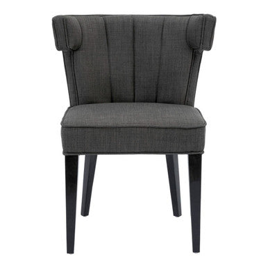 Oria Grey Fabric Channel Tufted Dining Chair