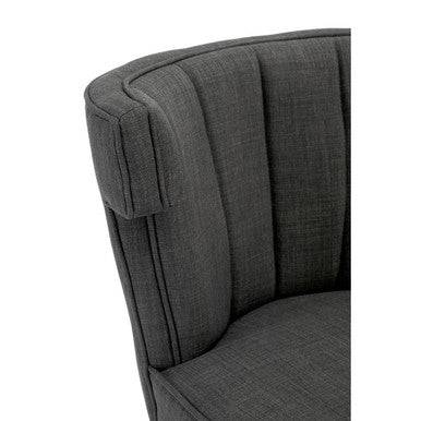 Oria Grey Fabric Channel Tufted Dining Chair