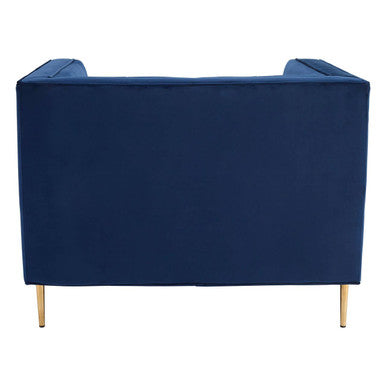 Otylia Deep Blue Velvet Club Style Armchair