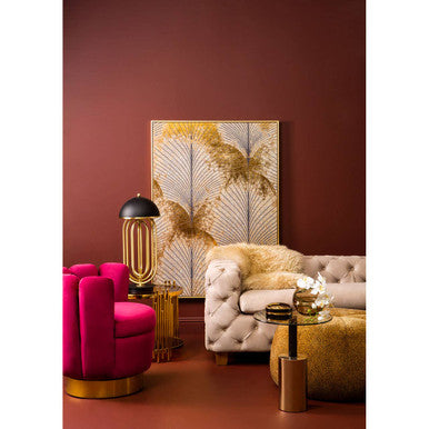 Ophelia Beige Velvet Button Tufted 3 Seater Sofa