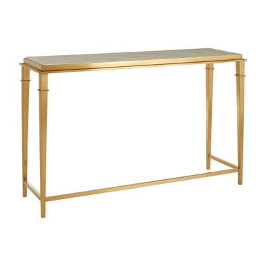 Alvaro White Marble Console Table with Gold Finish Frame