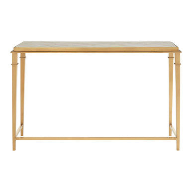 Alvaro White Marble Console Table with Gold Finish Frame