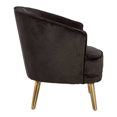 Louxor Black Velvet Round Armchair