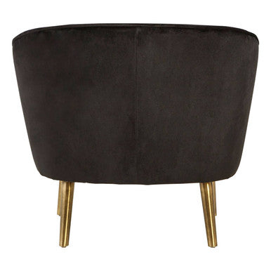Louxor Black Velvet Round Armchair