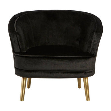 Louxor Black Velvet Round Armchair