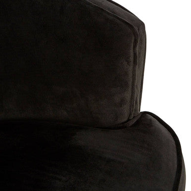 Louxor Black Velvet Round Armchair