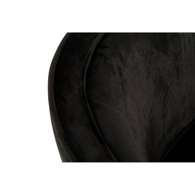 Louxor Black Velvet Round Armchair