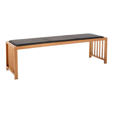 Novara Black Leather Bench