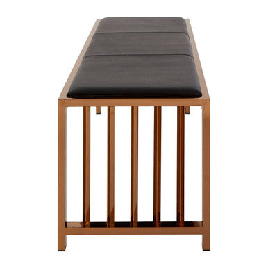 Novara Black Leather Bench