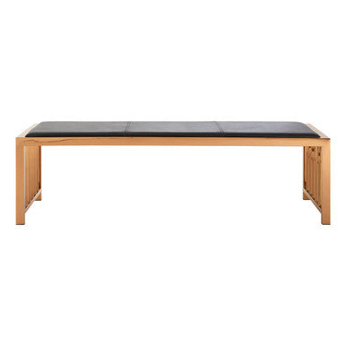 Novara Black Leather Bench