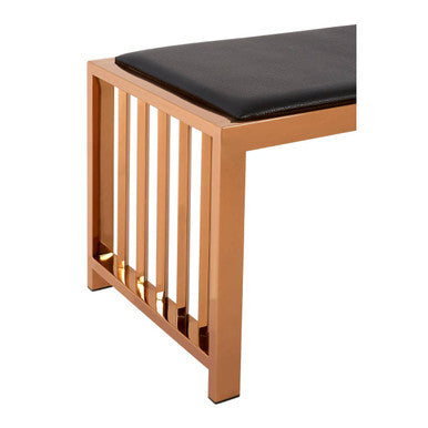 Novara Black Leather Bench