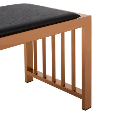 Novara Black Leather Bench