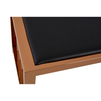 Novara Black Leather Bench