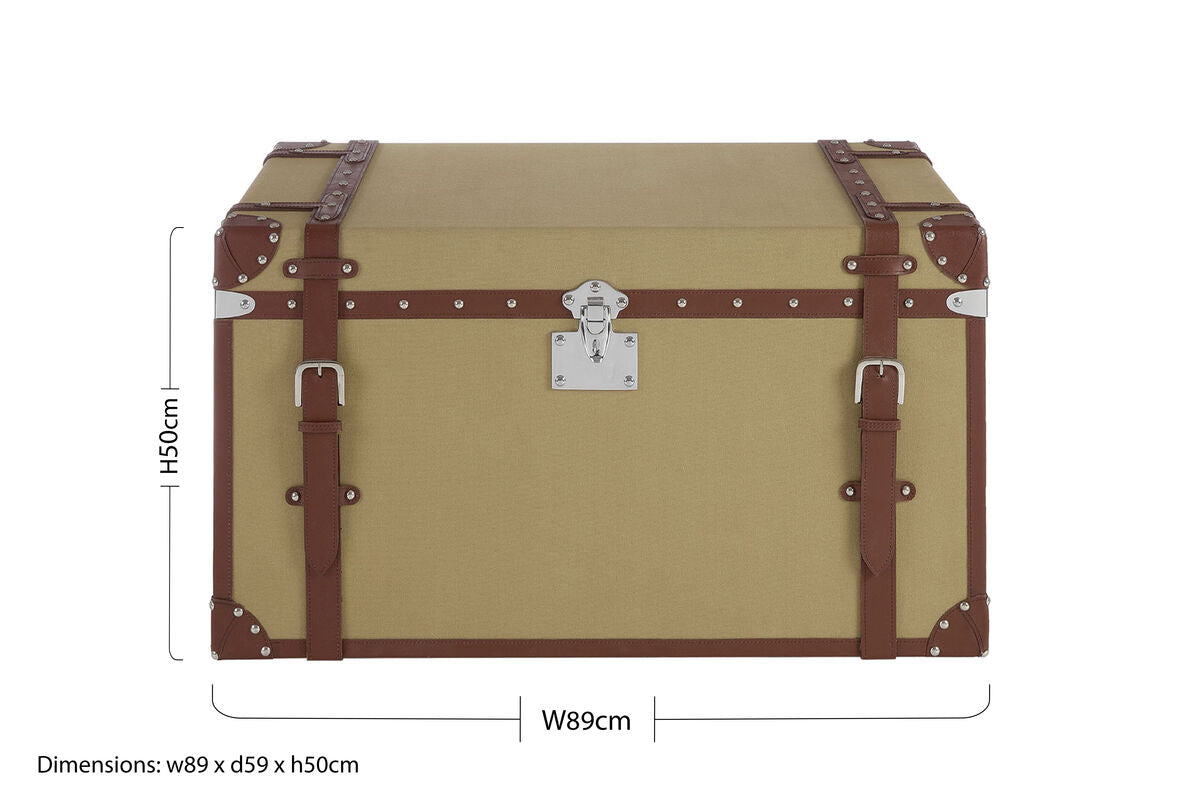 Columbus Brown Canvas Storage Trunk