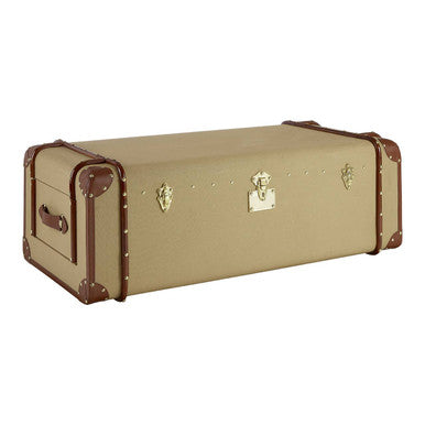 Columbus Natural Canvas Trunk Style Coffee Table with Drawers
