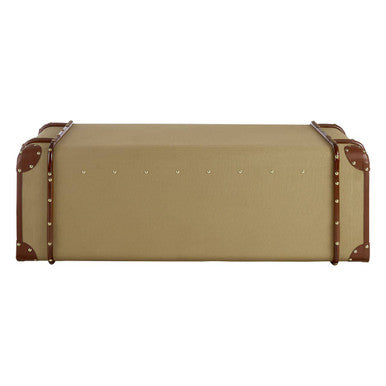 Columbus Natural Canvas Trunk Style Coffee Table with Drawers