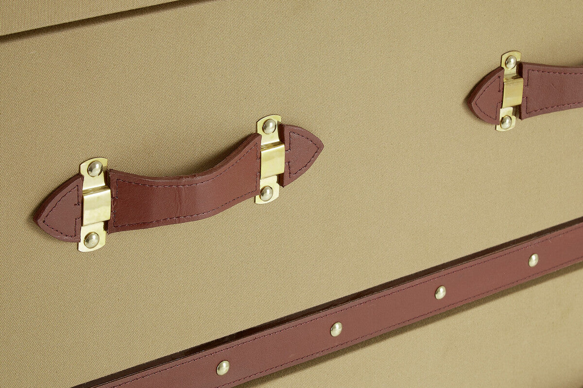 Columbus Natural Canvas Trunk Style Chest of Two Drawers