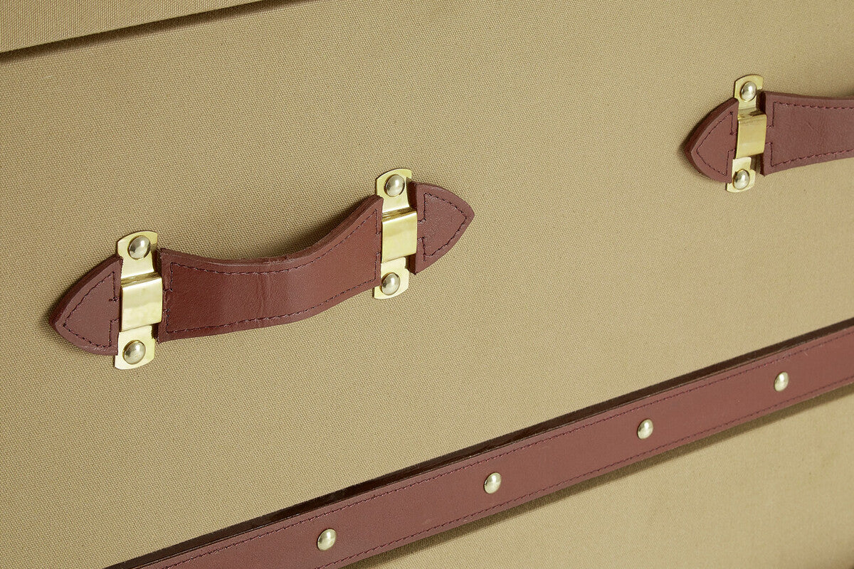 Columbus Natural Canvas Trunk Style Chest of Two Drawers
