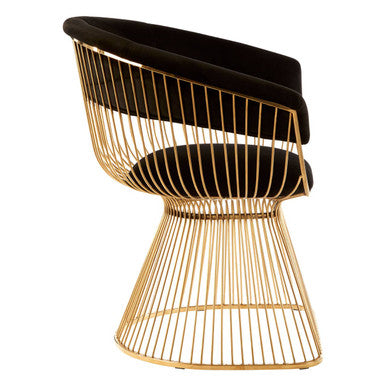 Vogue Black Velvet Chair with Gold Finish Frame