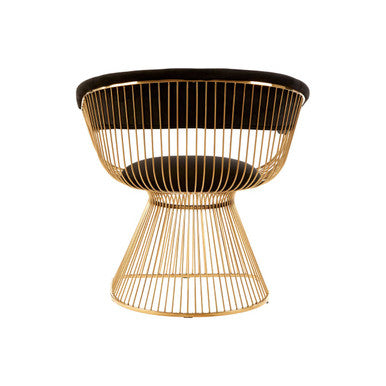 Vogue Black Velvet Chair with Gold Finish Frame