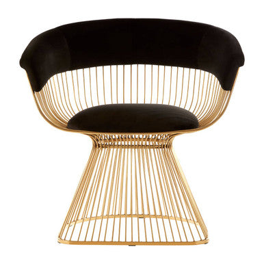 Vogue Black Velvet Chair with Gold Finish Frame