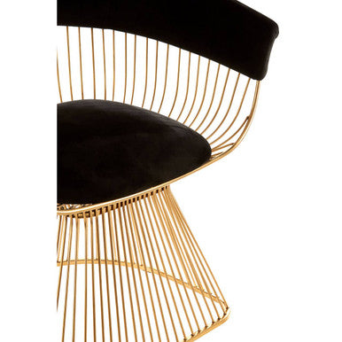 Vogue Black Velvet Chair with Gold Finish Frame