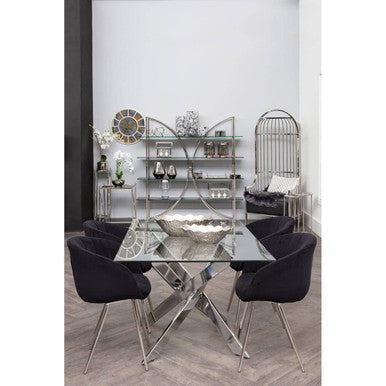 Black and Silver Velvet Chair | Vogue
