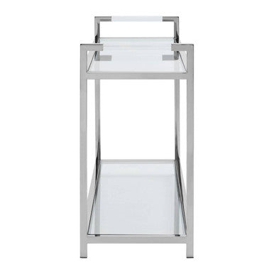 Vogue Clear Glass 2 Tier Console Table with Silver Finish Frame