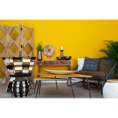 New Foundry Brown Leather Effect 2 Seater Sofa with Metal Frame